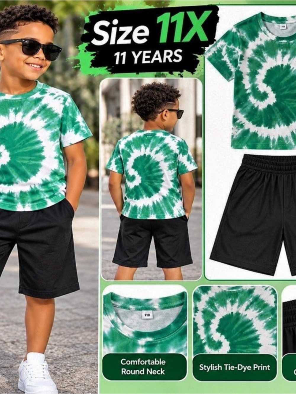 Boys Tie-Dye Matching Set Size 11 Like New